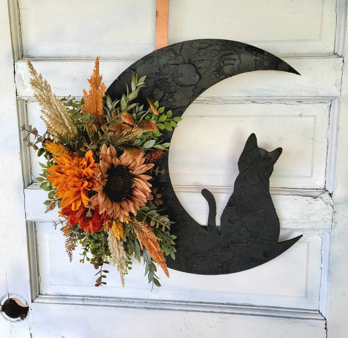 WITCHY CELESTIAL DOOR/ART HALLOWEEN LUNAR DECOR KITTY LOVERS GIFT- 🔥 BUY 2 FREE SHIPPING!