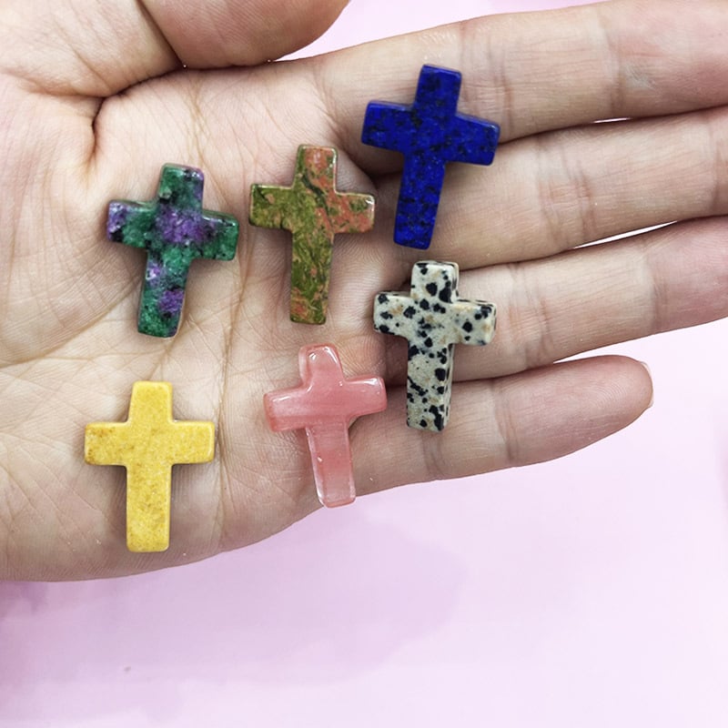 🔥Last 4 hours Sale: Save 50% -✝️Easter Natural Stone Crystal Cross Decoration