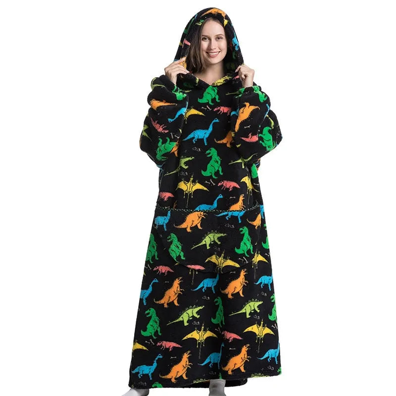 Cute Cartoon Print Hoodie Blanket
