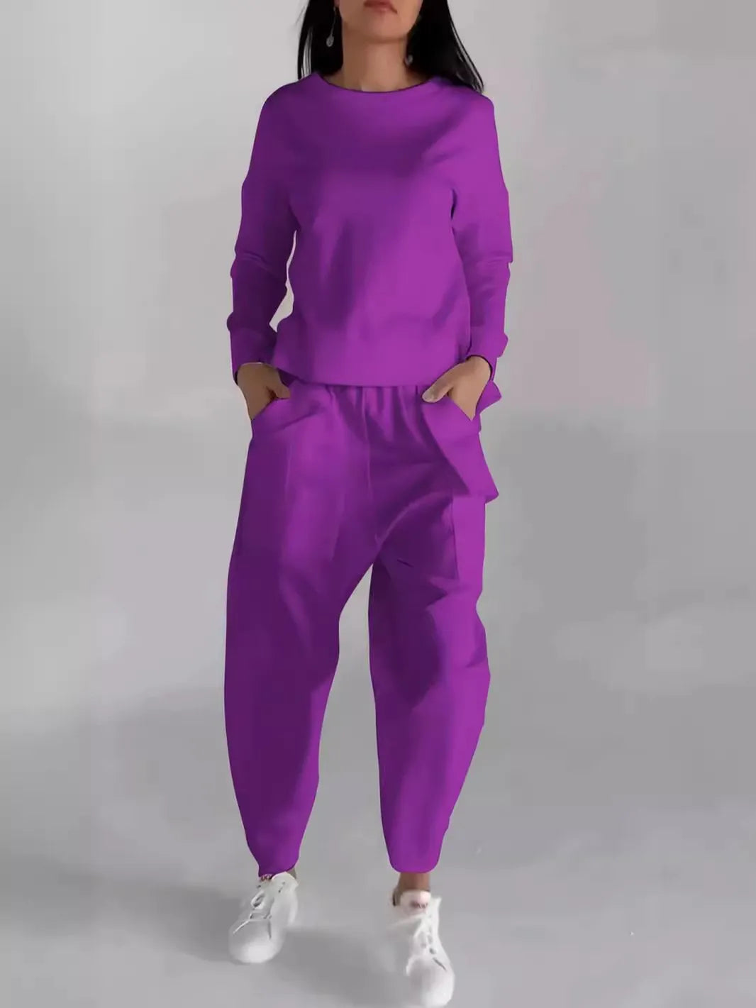 Casual Long Sleeve Drawstring Back Two Piece Suit (Buy 2 Sets Free Shipping)