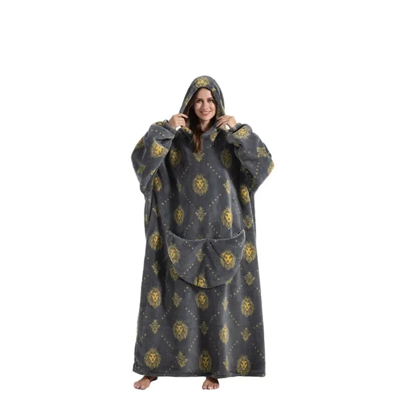 Cute Cartoon Print Hoodie Blanket