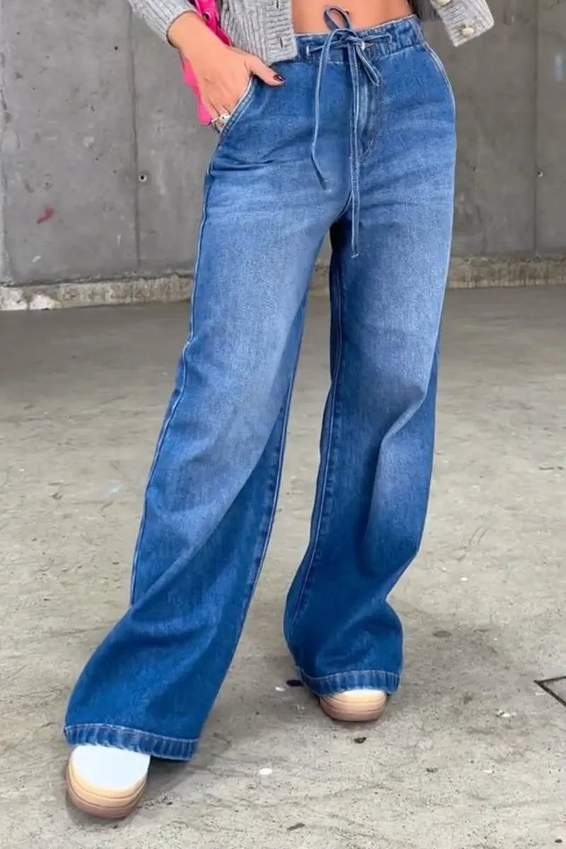 Women's Casual Tie-Front Wide-leg Jeans (BUY 2 FREE SHIPPING)