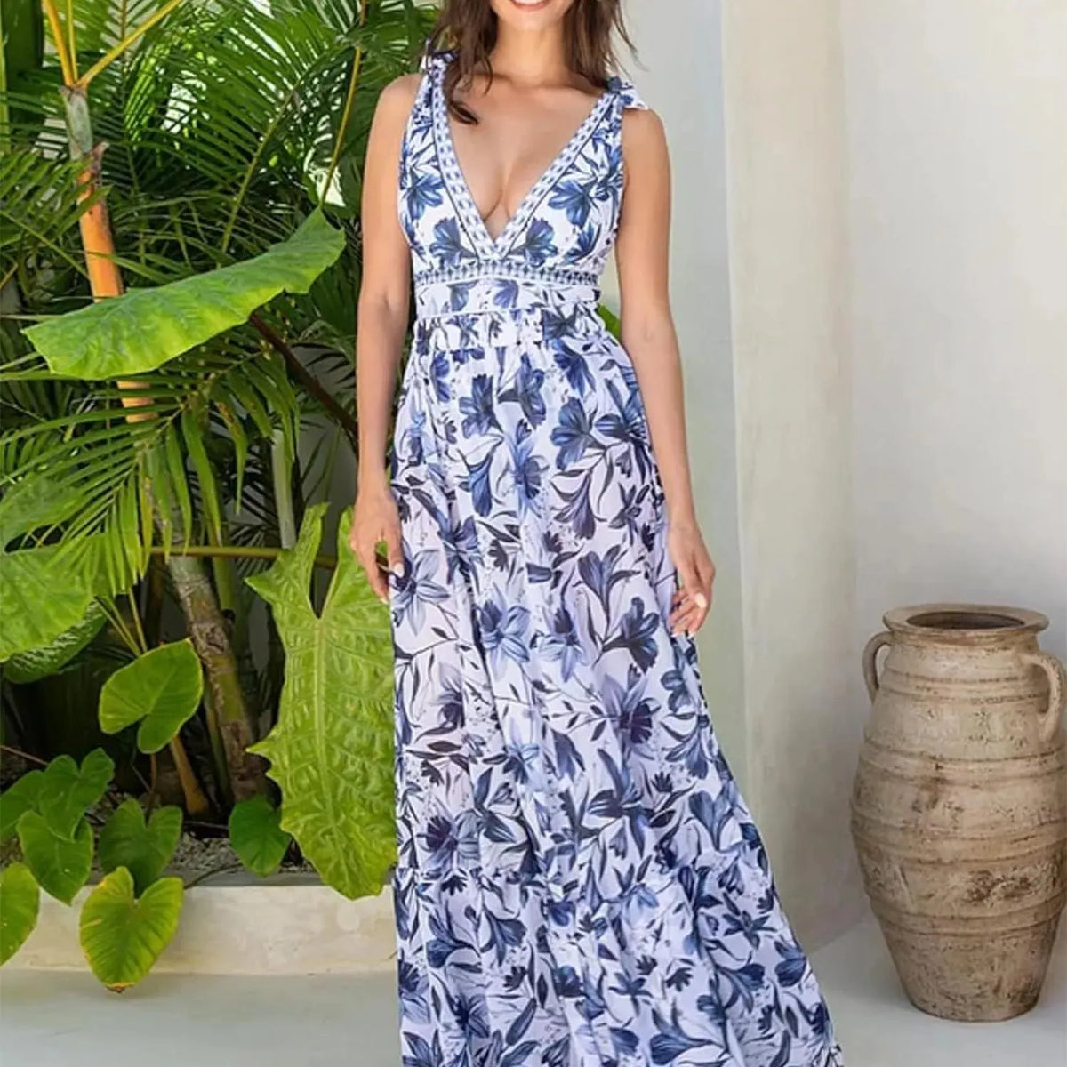 Women Adjustable Shoulder Strip Plant Prints One Piece Swimsuit And Skirt/Sarong(Buy 2 Free Shipping)
