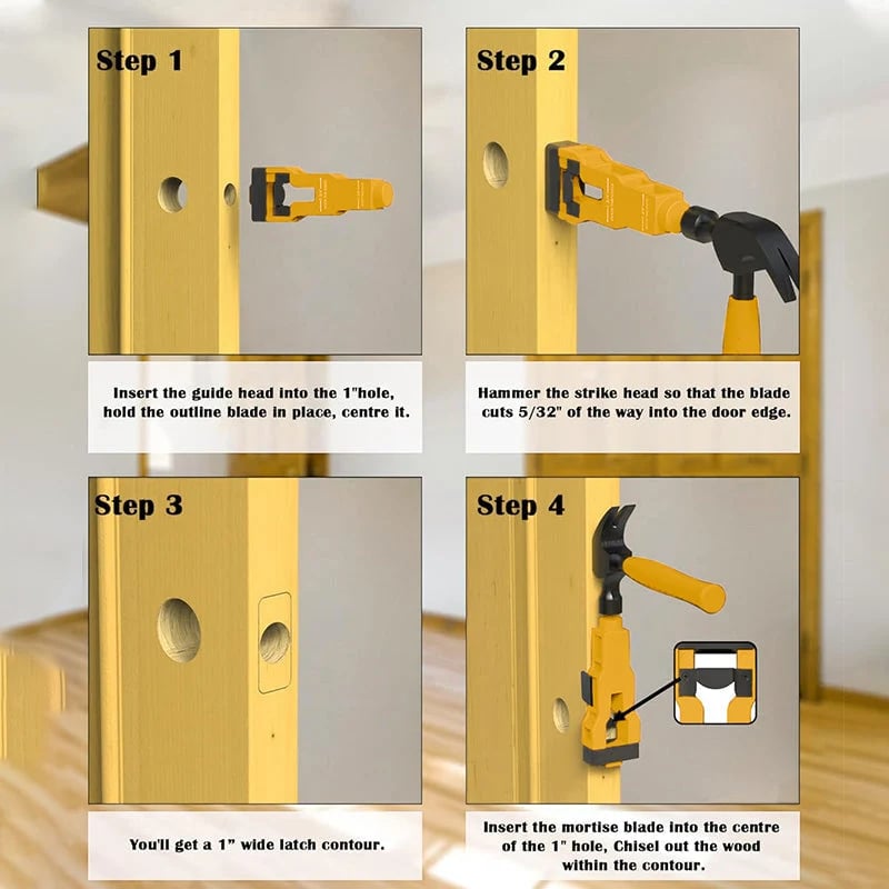 🔥 HOT SALE 🔥🛠️ LIMITED-TIME 50% OFF! 🚪 Professional Door Latch Installation Tool – Accurate Mortise Guide, Durable ABS, Adjustable 🔨