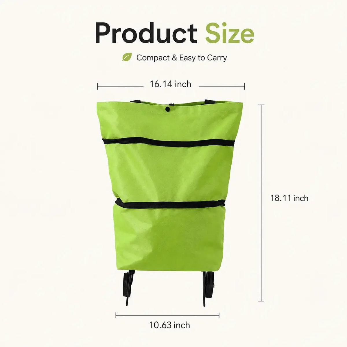 🛒Foldable Shopping Trolley Bag with Wheels, Portable Reusable Grocery Tote