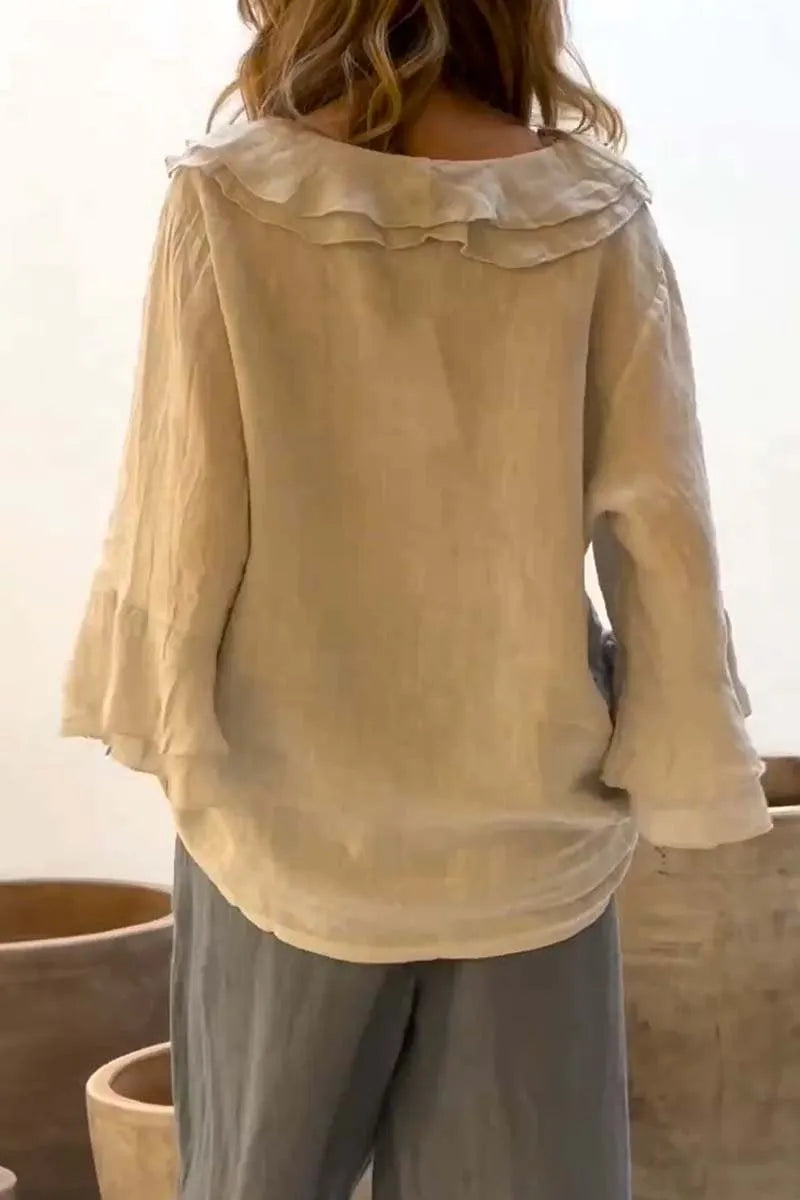 Women's Casual Ruffle Collar Tops - buy 2 free shipping