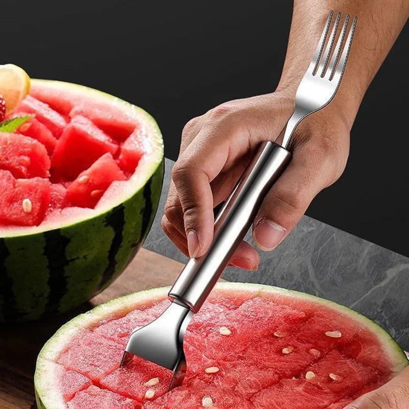 🎉2 in 1 Stainless Steel Fruit Cutter Fork Slicer