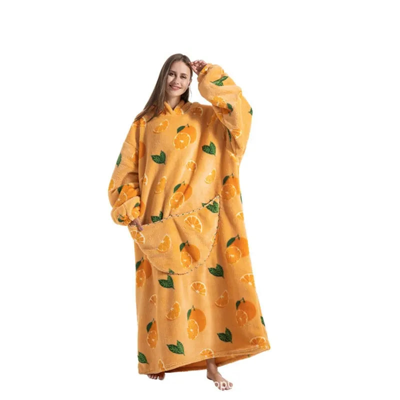 Cute Cartoon Print Hoodie Blanket