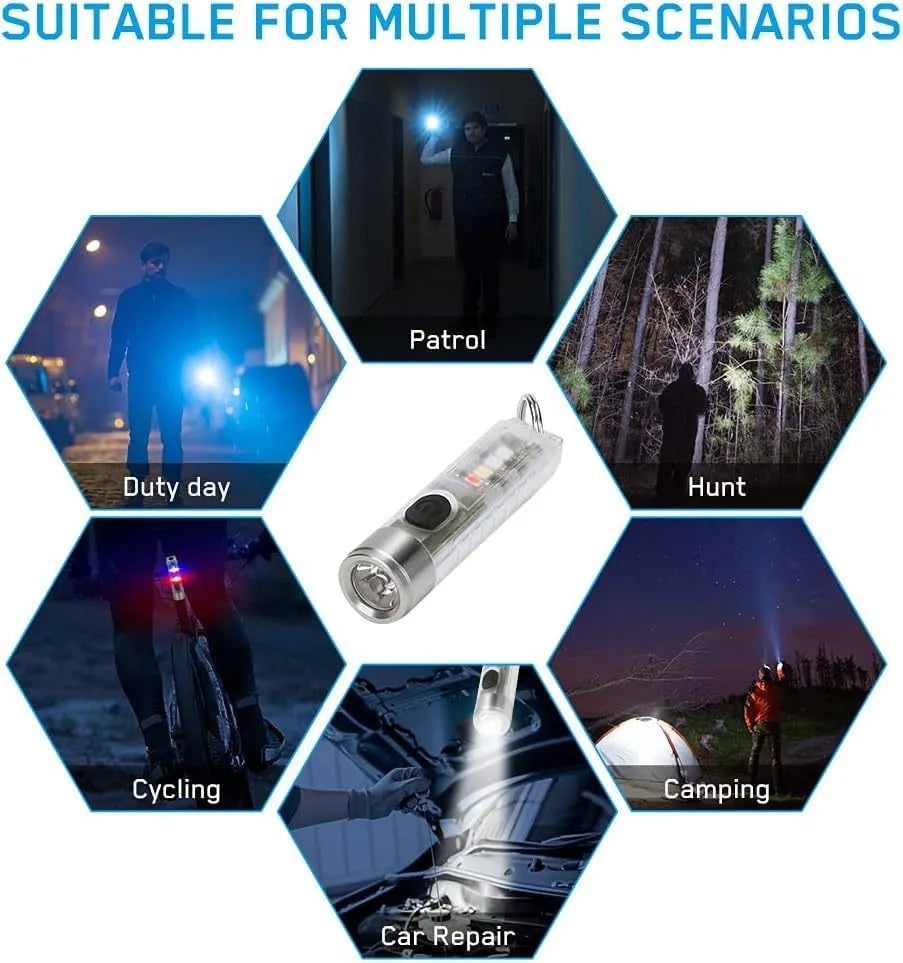 ✨ Rechargeable Mini Tactical Keychain Flashlight - 🔥Buy More Save More