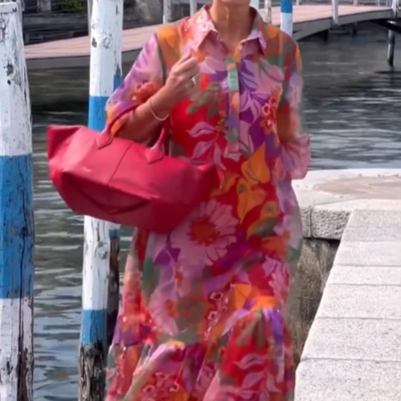 💗Summer Specials💗Red Floral Printed Chiffon Dress