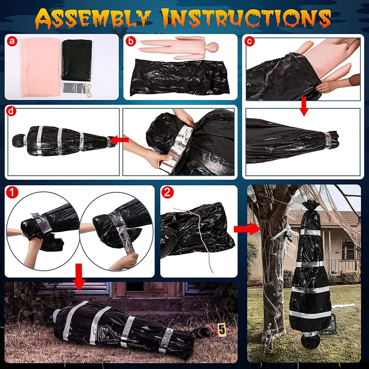 🎃Halloween Dead Body Crime Scene Victims Prop👻