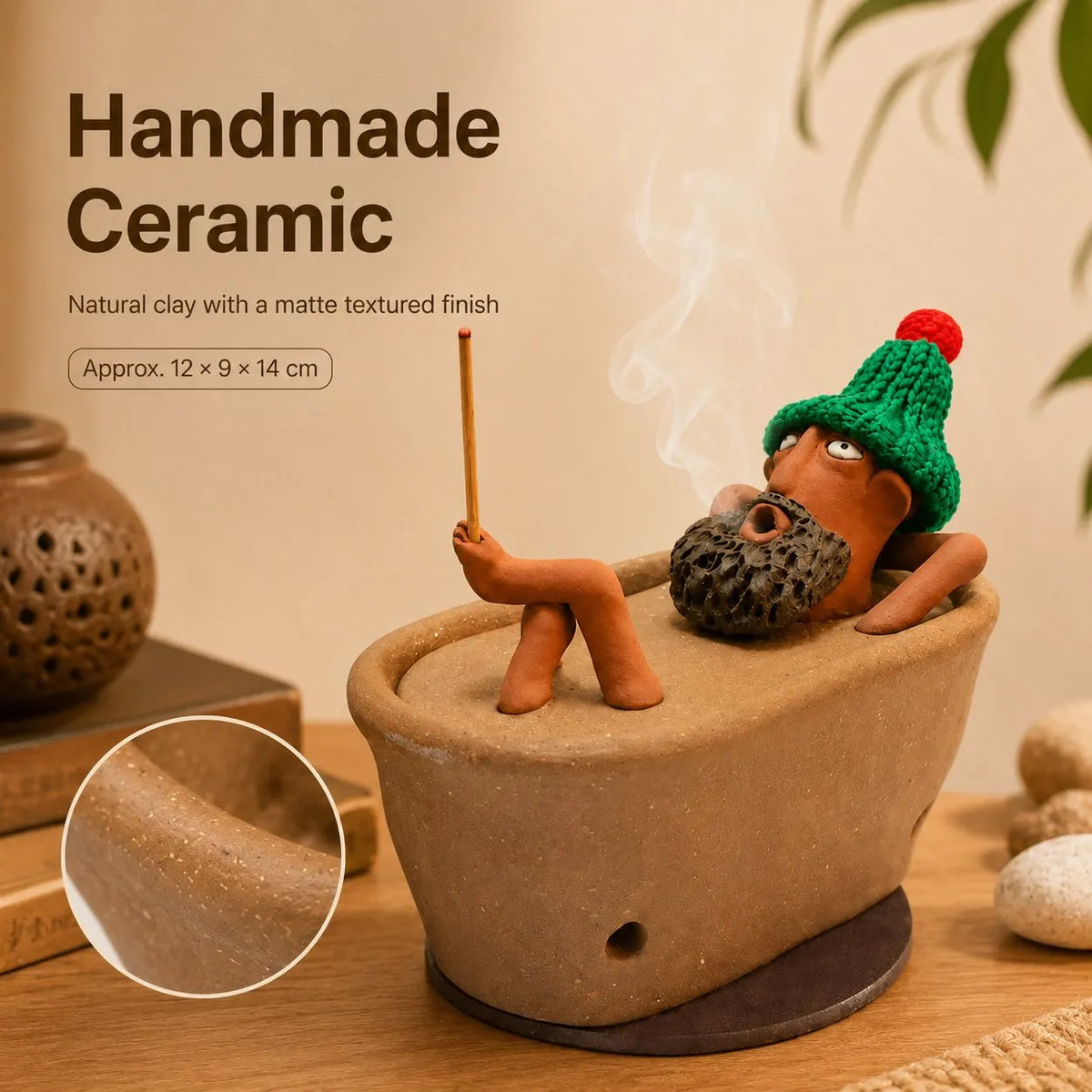 🎉Lazy Bath Man Incense Burner 🛁🧘