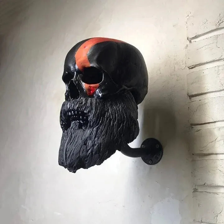 Motorcycle Skull Helmet Holder with Beard(🎁The most special gift for riders)