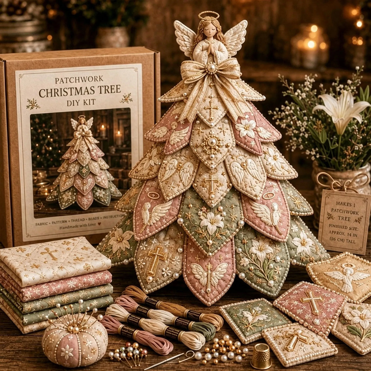 🔥LAST DAY 49% OFF - ✝️Religious-Themed Beaded & Quilted Christmas Tree DIY Kit(📦Buy 2 Free Shipping)
