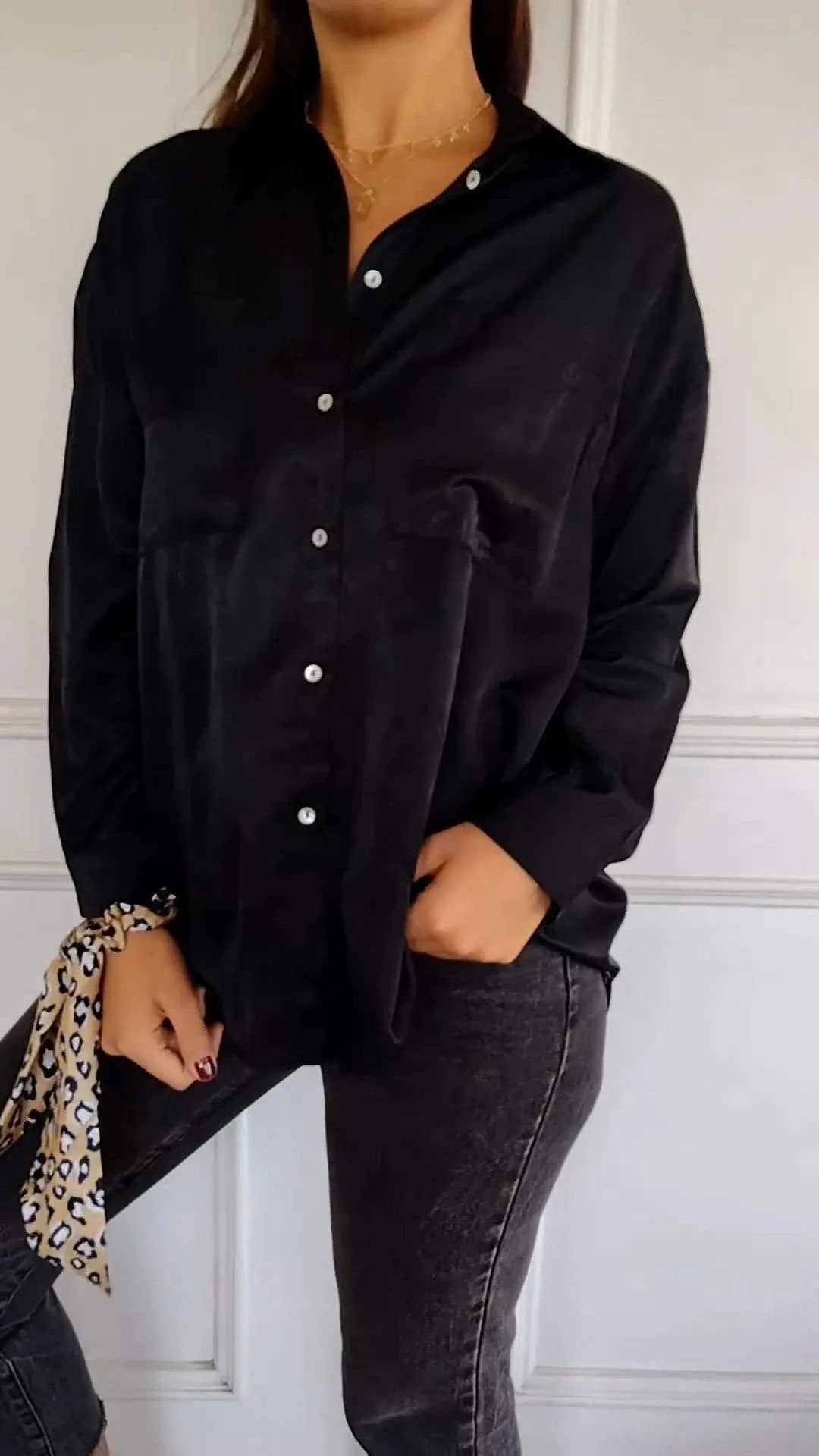 Lapel Long Sleeve Casual Shirt with Front Pockets (Buy 2 Free Shipping)