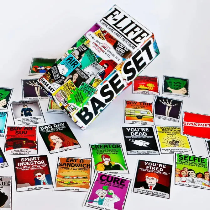 F-Life: A Game About Adulthood – Darkly Humorous Party Card Game for Adults, Life Simulation, Wealth Building, Retirement & Graveyard Revenge