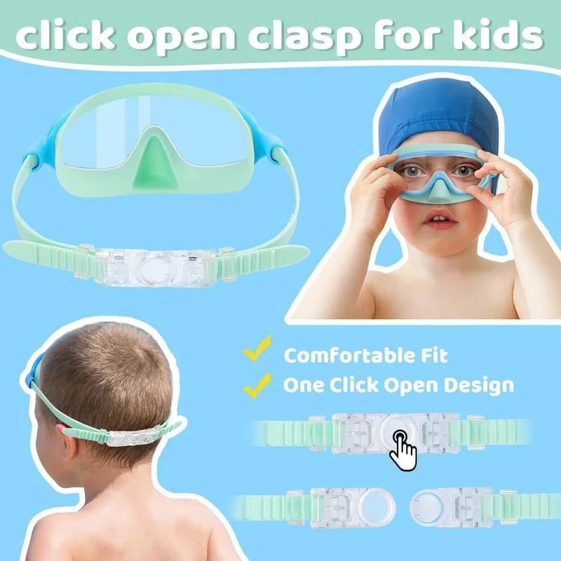 🏊‍♀️ Buy 1 Get 1 Free🏊‍♀️-2026 HD children's large frame waterproof and anti-fog swimming goggles