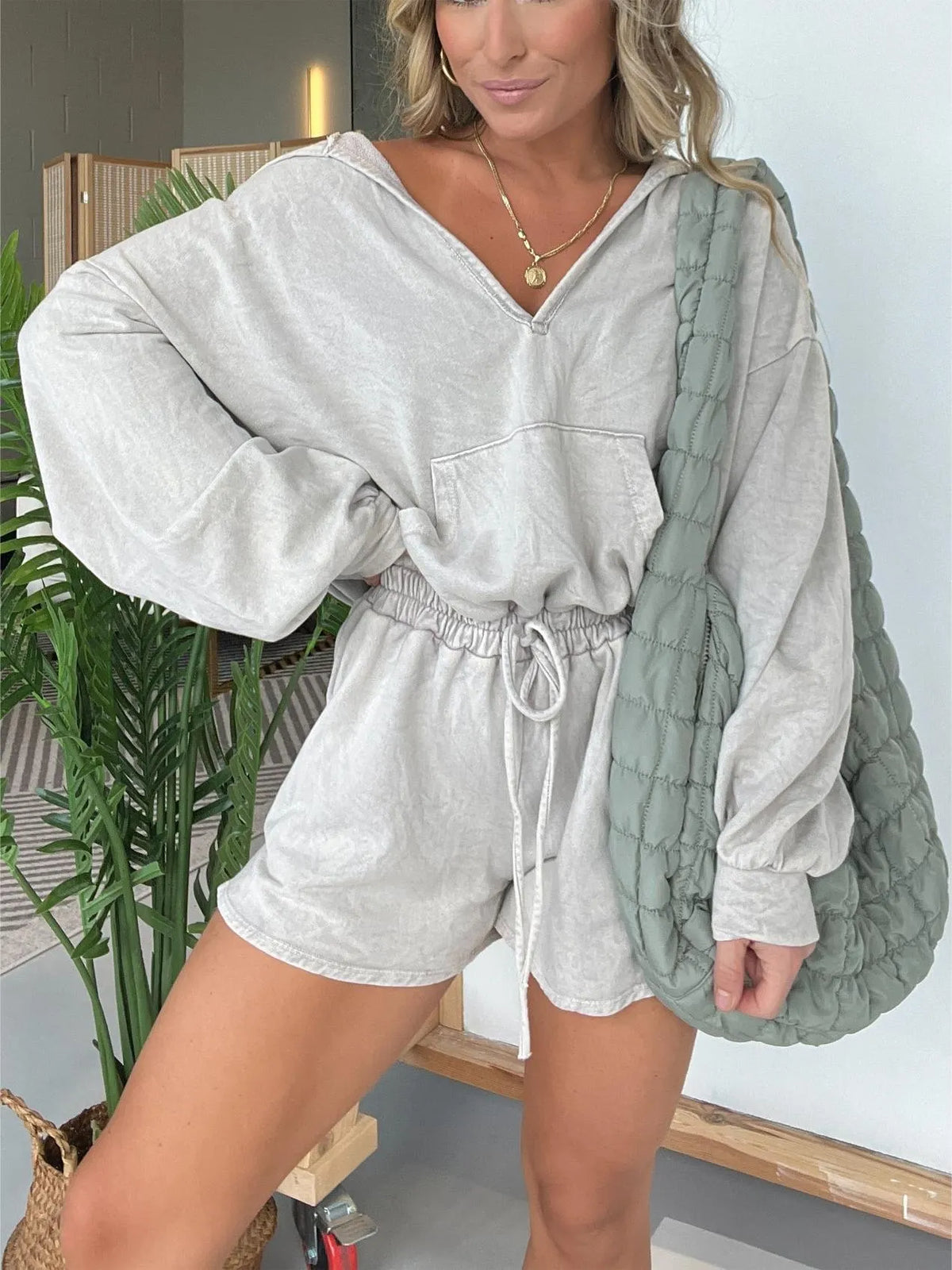 Washed Hooded Romper (BUY 2 FREE SHIPPING)