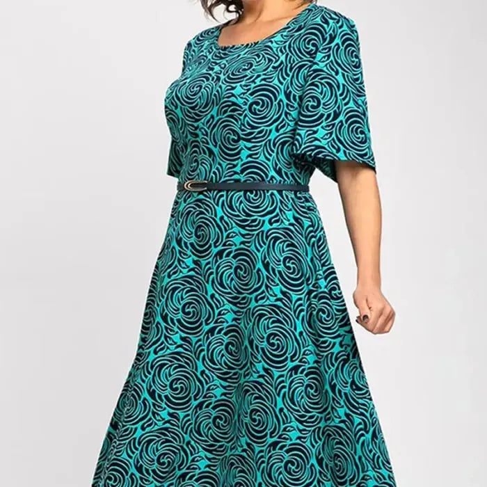 💥💥 New elegant extra long dress with belt and prints