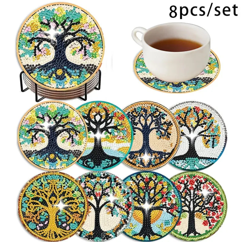 ✍️🎨Art Diamond Painting Coasters Kits for Adults