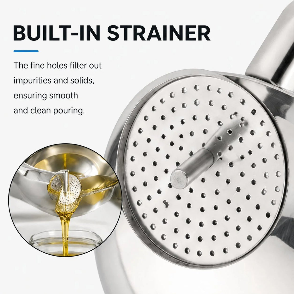 🔥HOT SALE🔥5 1/2-Inch Stainless Steel Funnel with Detachable Strainer