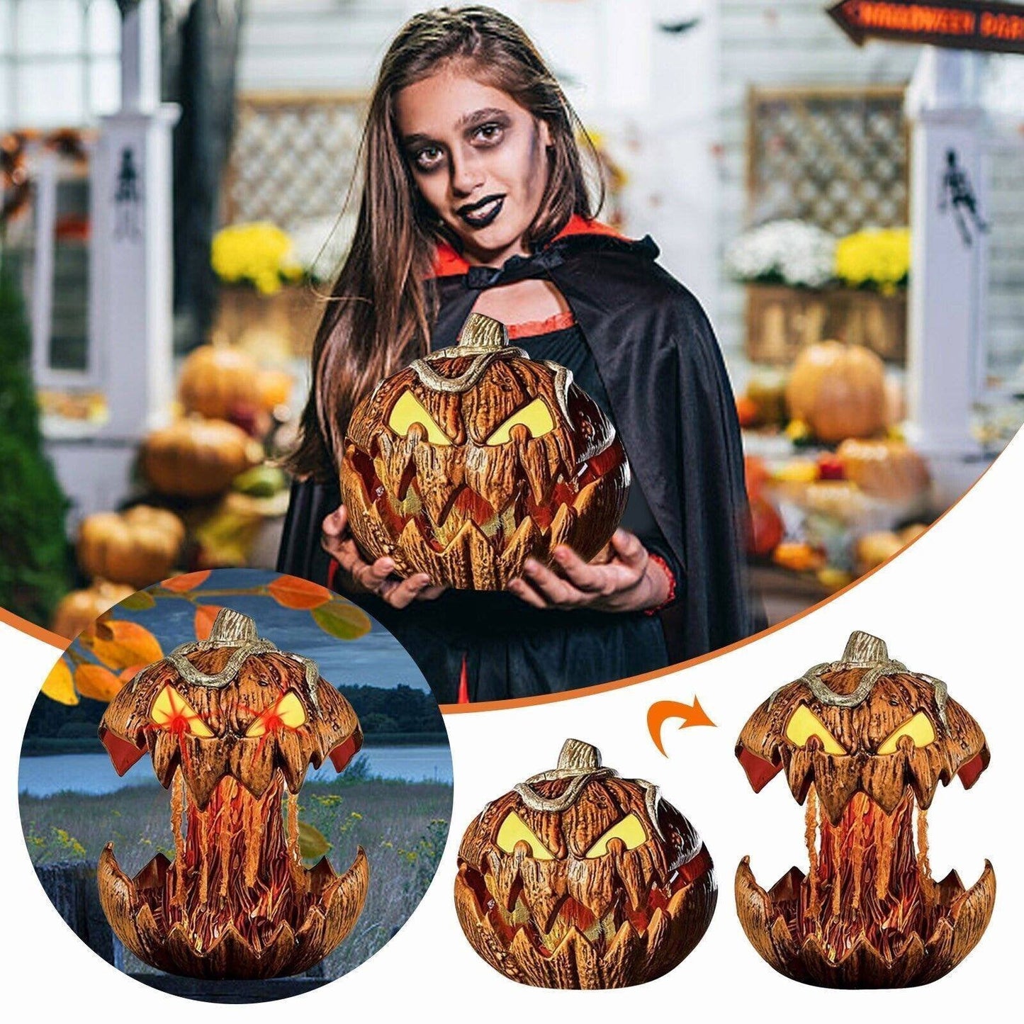 (🔥Halloween Hot Sale- 50% OFF) Halloween Scary Pumpkin Lights