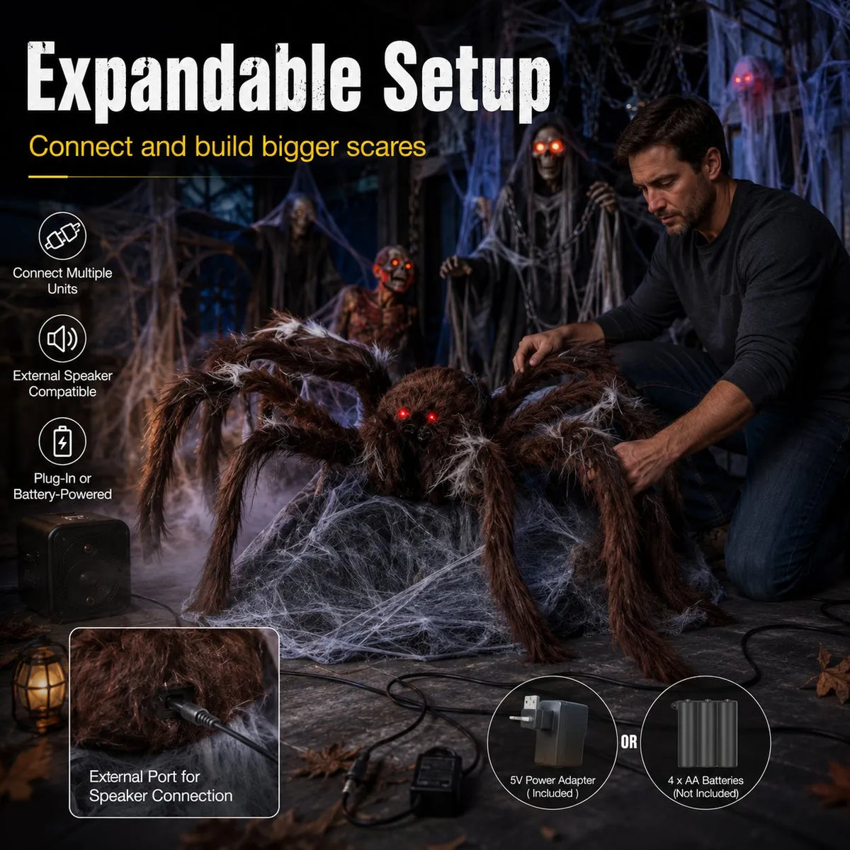 💚LAST DAY 50% OFF🕷🕸 LED Jumping Spider Animatronic