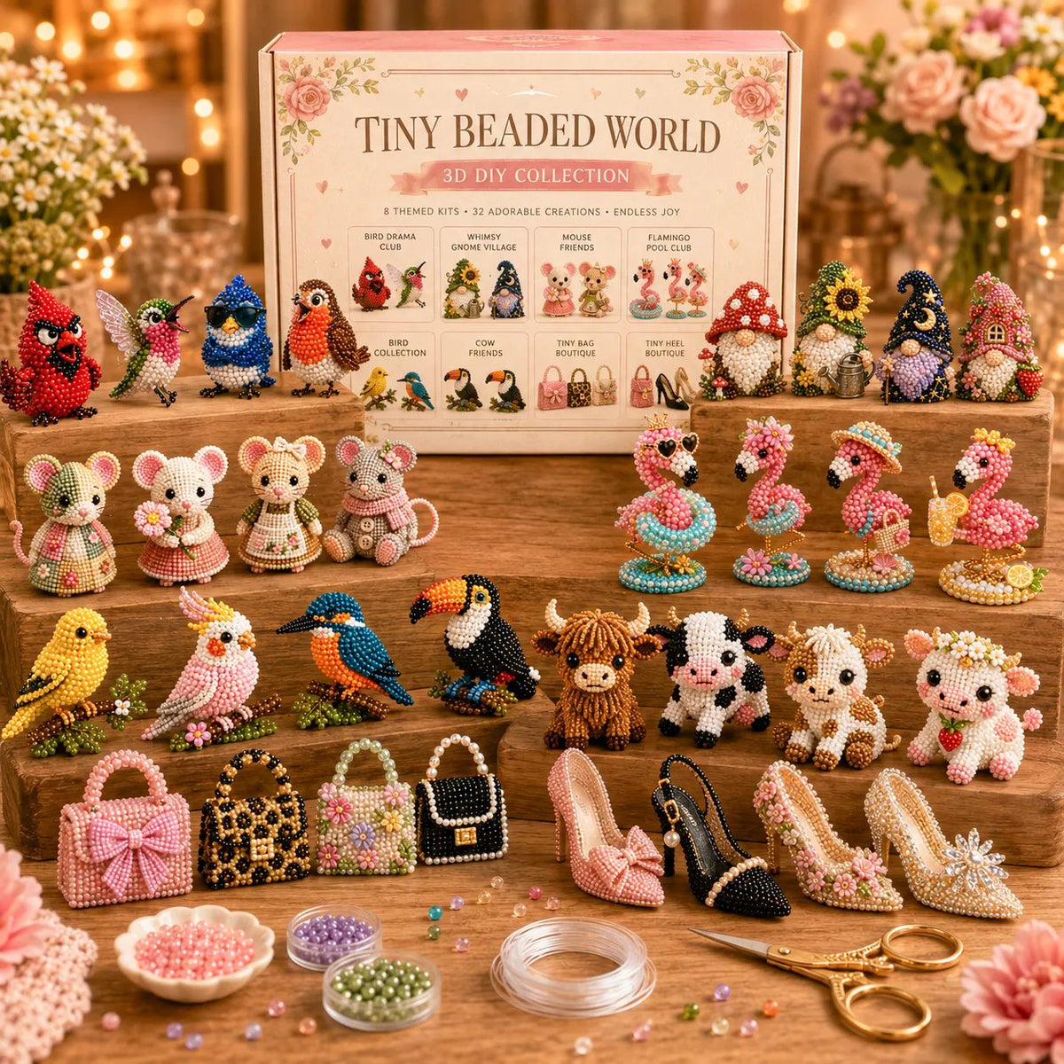 🎉✨ Creative Beaded Mini World 3D DIY Kit Collection