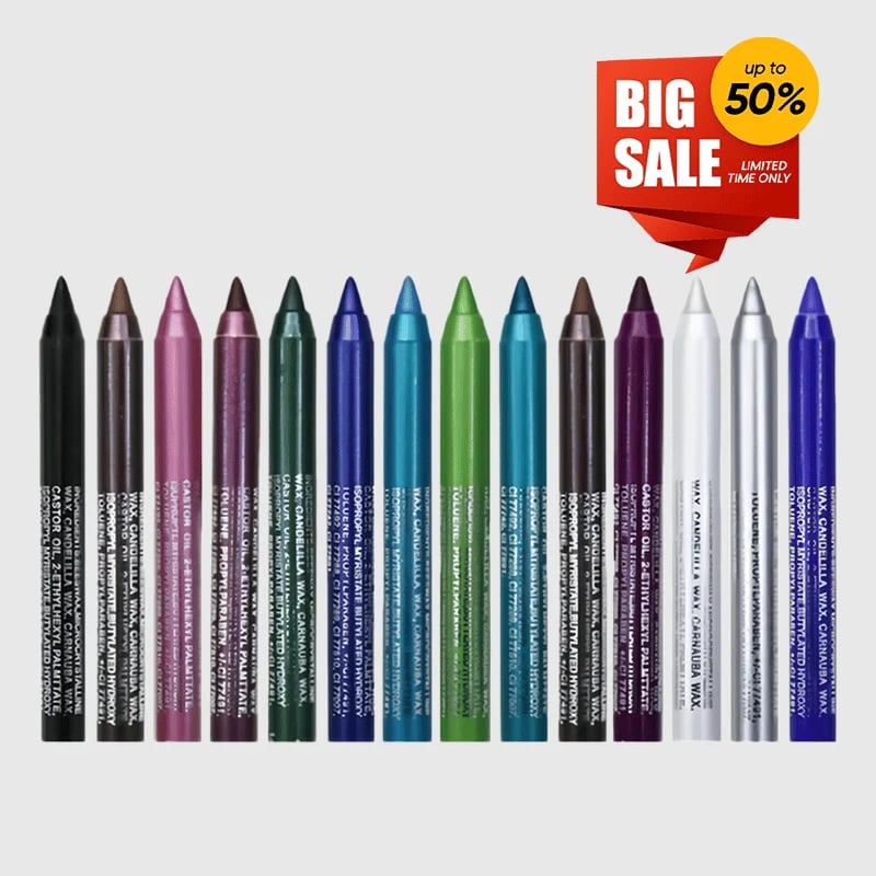 🔥HOT SALE🔥14-Pack Eyeliner Pencil Waterproof Colored Paste Liners with Metallic & Shimmer Finishes Smudge-Proof