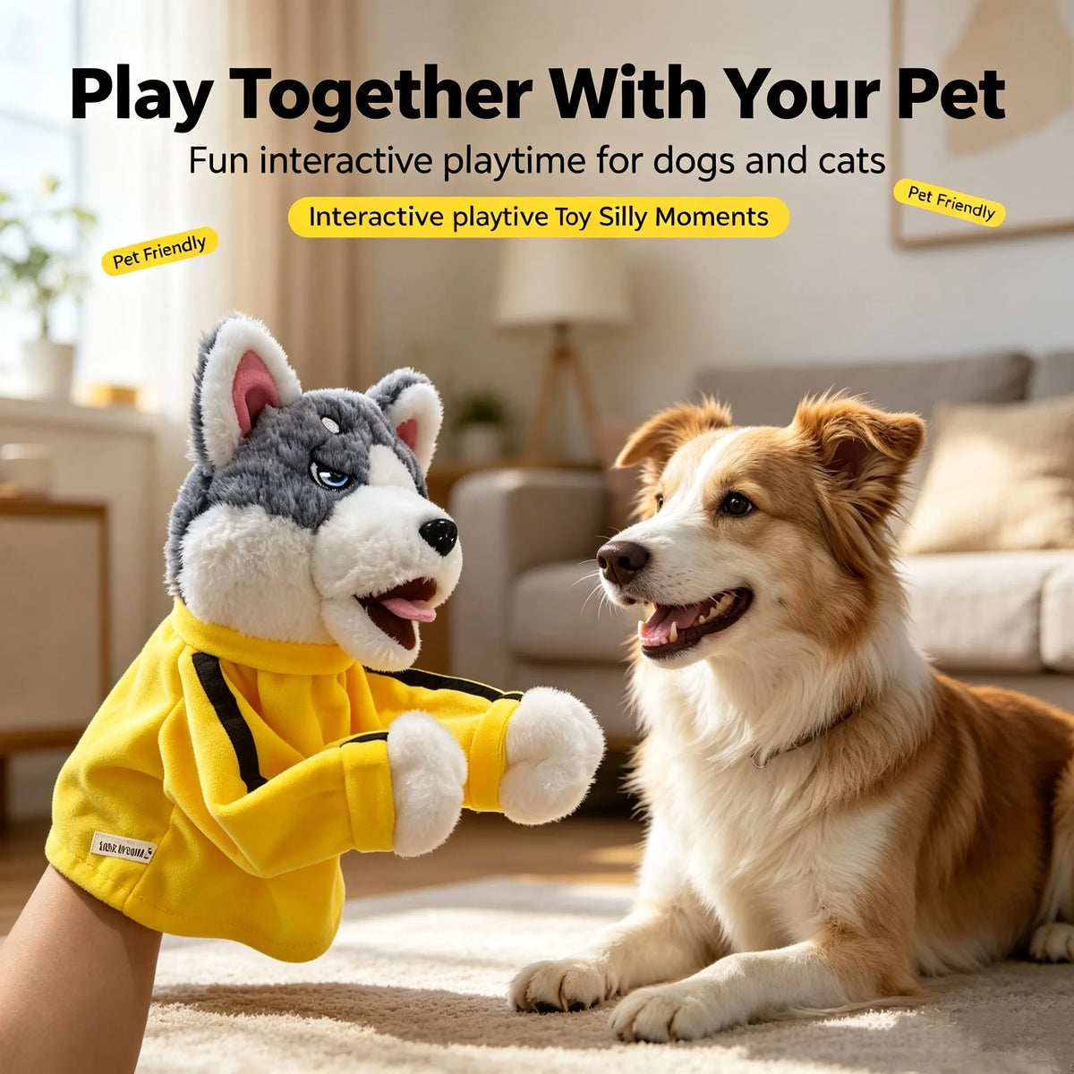 🎉Interactive Boxing Husky Hand Puppet Toy with Sound Effects
