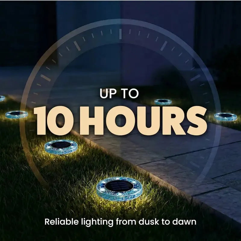 Solar Disk Lights – Handcrafted Mosaic Outdoor LED Waterproof In-Ground & Tabletop Wireless Lighting