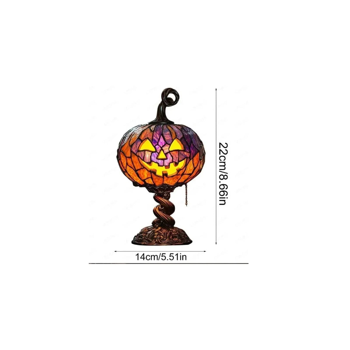 🔥HOT SALE🔥Halloween Stained Glass Style Pumpkin Table Lamp