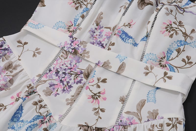 Cream Floral Print Sundress