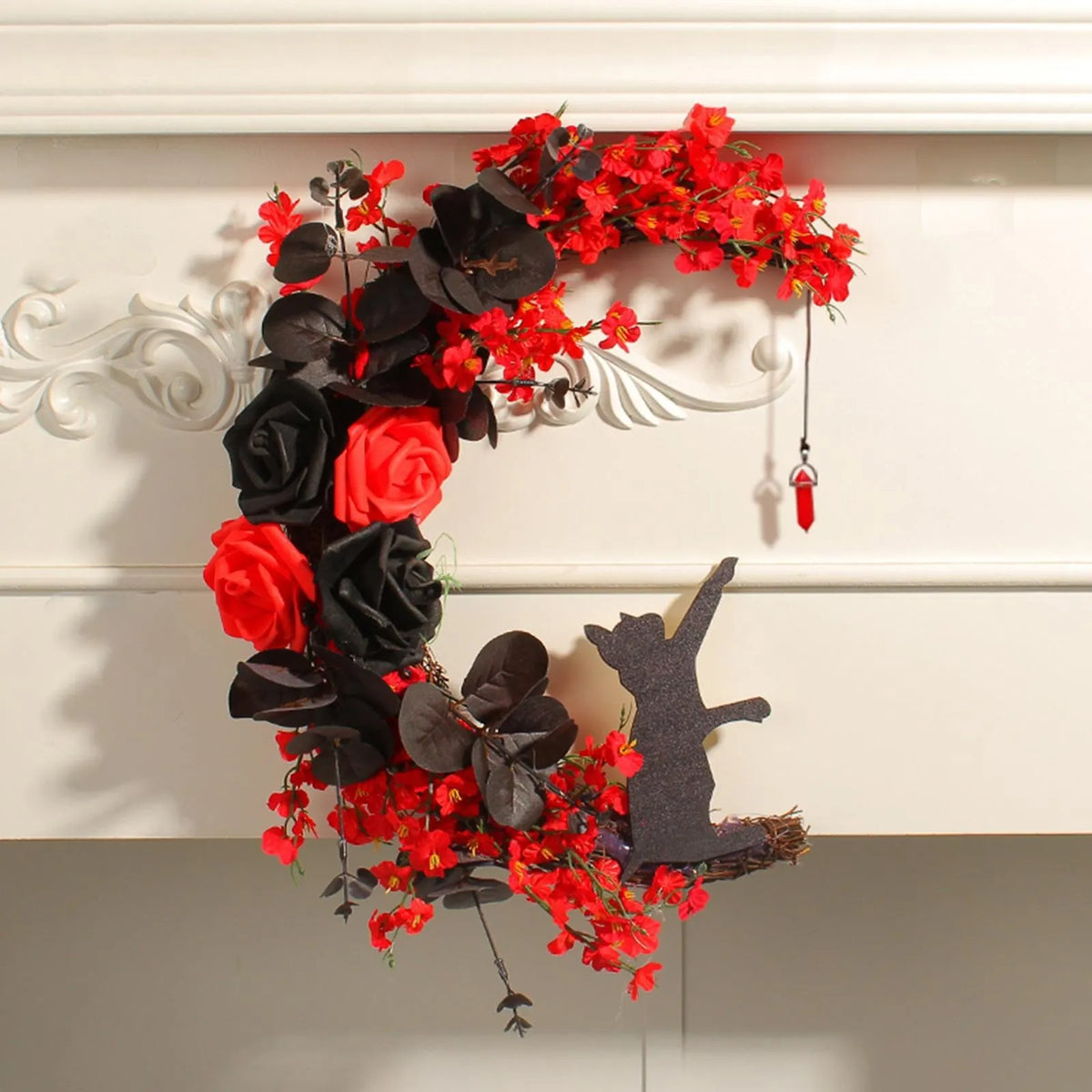 WITCHY CELESTIAL DOOR/ART HALLOWEEN LUNAR DECOR KITTY LOVERS GIFT- 🔥 BUY 2 FREE SHIPPING!