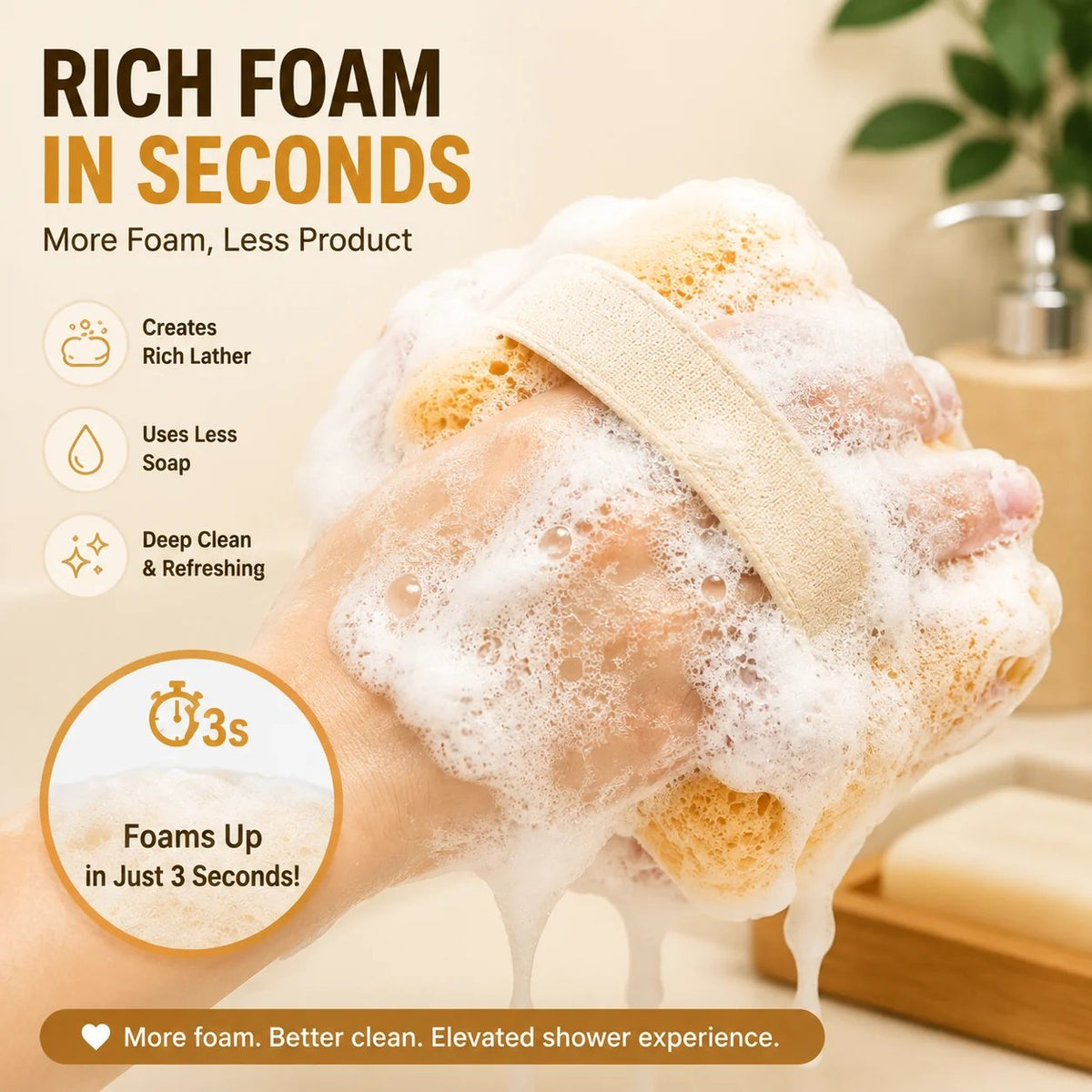 🎉Soft Soap Pocket Sponge – The Easy Way To Create More Shower Foam