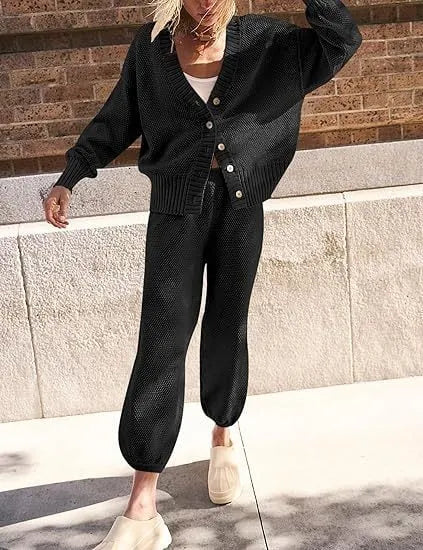 Soft Ribbed Knit Cardigan Set (FREE SHIPPING)