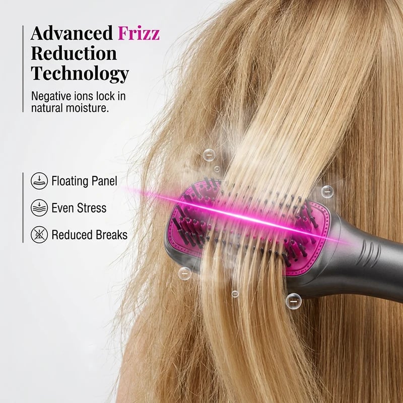 🔥 HOT SALE 🔥🔥LAST DAY 49% OFF🔥💇‍♀️3-in-1 Ionic Hair Dryer Brush ✨ One Step Hot Air Styling Brush for Straightening, Drying & Curling