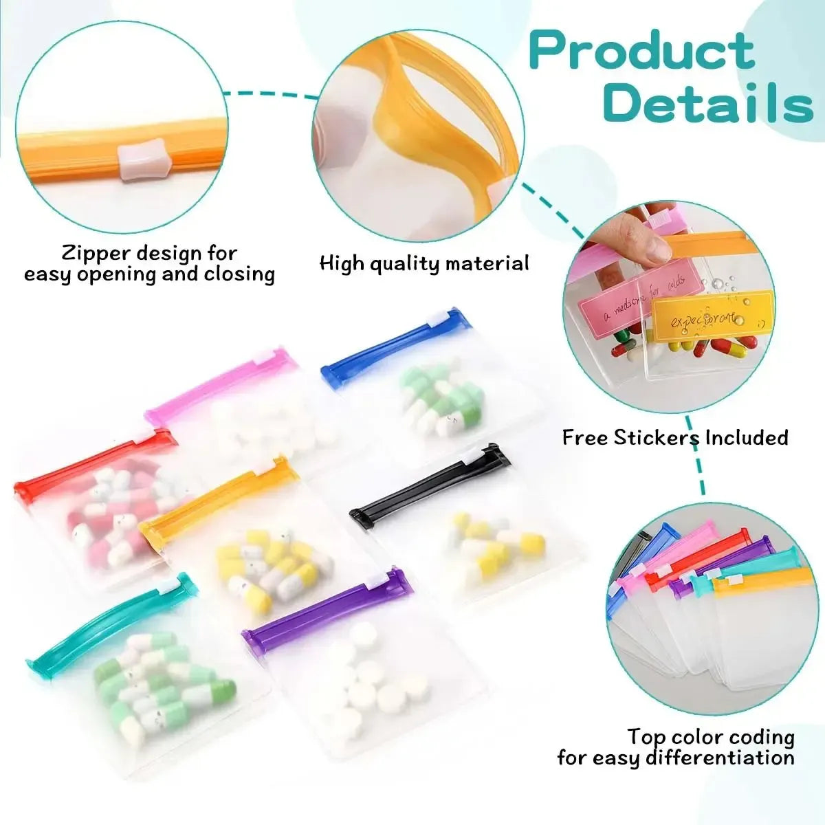 🔥Last Day 49% OFF -💊✨ Stay Organized Anywhere with Clear Zipper Pill Storage Bags