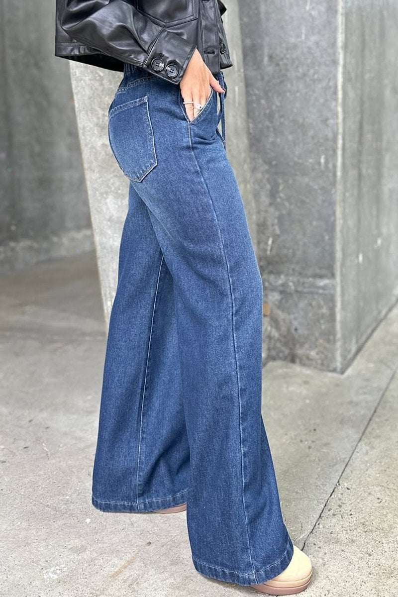 Women's Casual Tie-Front Wide-leg Jeans (BUY 2 FREE SHIPPING)