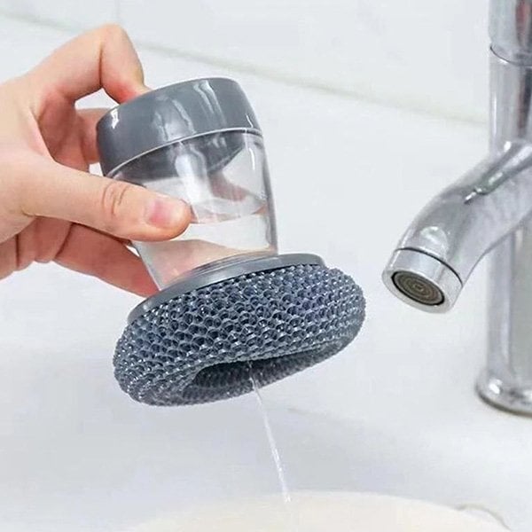 💖Kitchen Brush Utensils Cleaner Press Type Non-Stick Oil Automatic Hydraulic Dishwashing Decontamination Tools Pot Artifact