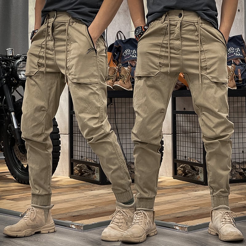 SPRING MEN'S DISTRESSED SLIM FIT BIKER JEANS