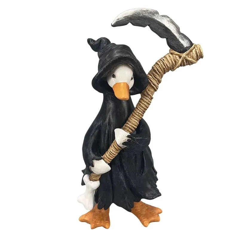 🔥 HOT SALE 🔥🎃BORING HALLOWEEN DECOR?🎃 Spooky Duck Set – Hand-Painted, 5 Characters, Weather-Resistant – For Shelves, Desks & Outdoors! 🦇