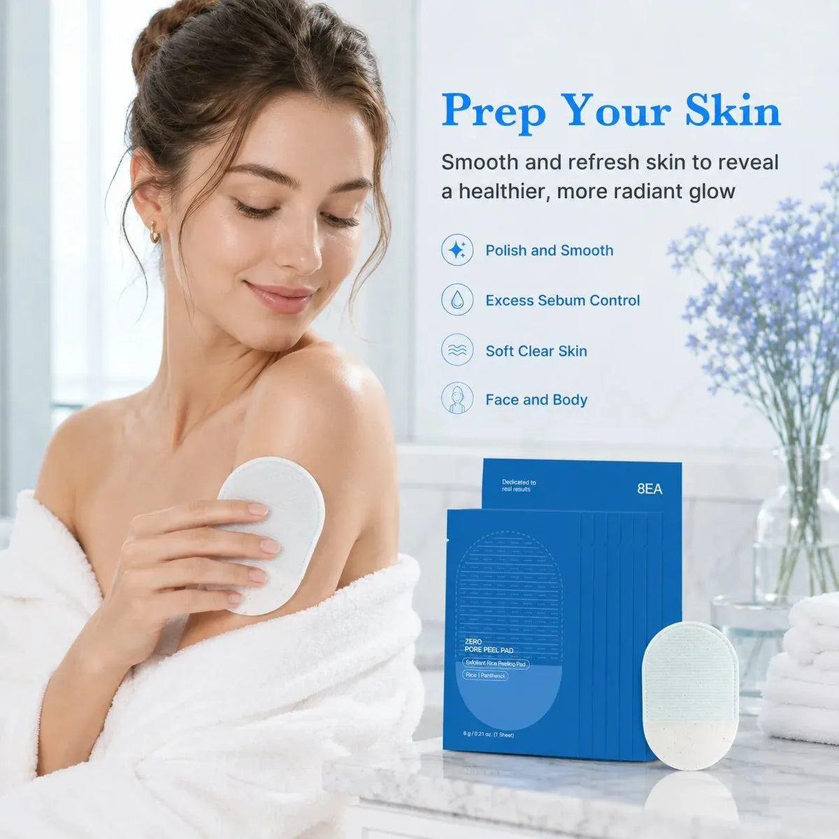 🔥HOT SALE🔥Body Exfoliating Scrub Pads For Bumpy Flaky Skin 8 Pack