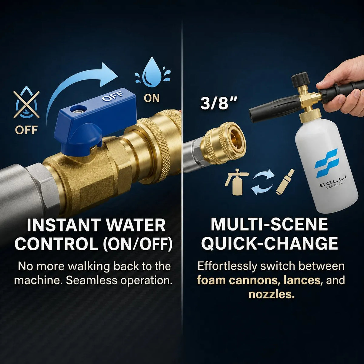 ✨Quick-Connect Control Valve System with Green Rinse Nozzle