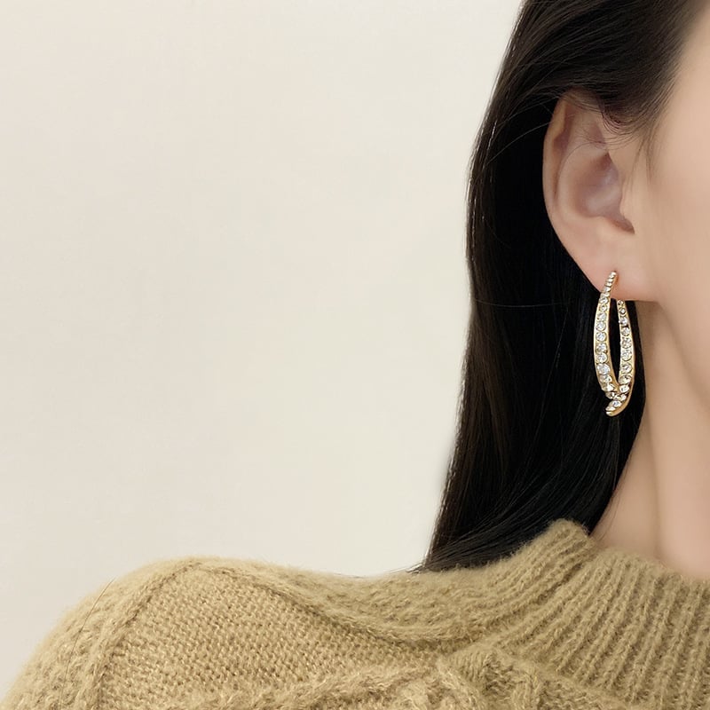 Fashionable atmospheric stud earrings geometric rhombus simple earrings