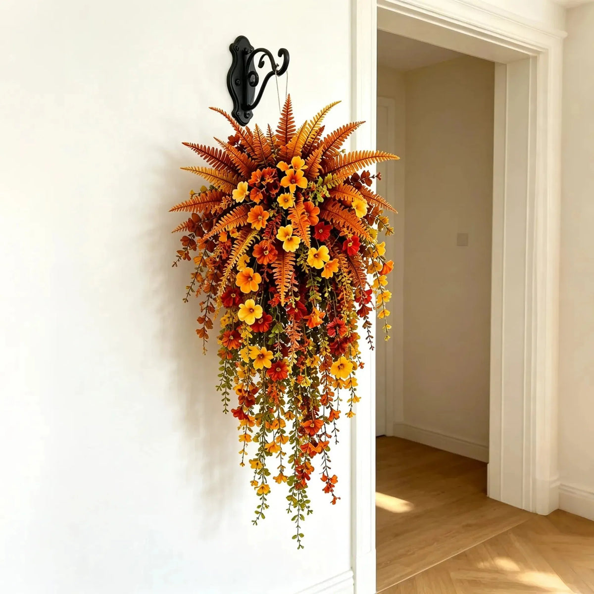 🔥HOT SALE🔥🍂 ARTIFICIAL FALL HARVEST HANGING BASKET - AUTUMN PORCH & DOOR DECORATION