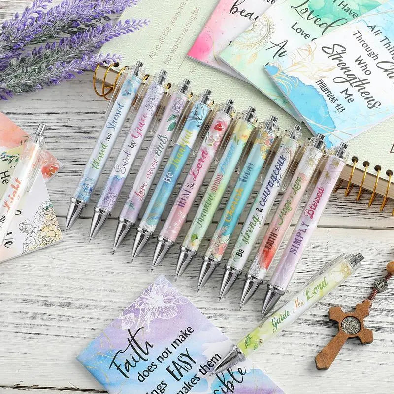 ✝️Christian Gifts Set: Motivational Pens & Bible Verse Notebooks – Inspire Your Faith Journey🌸