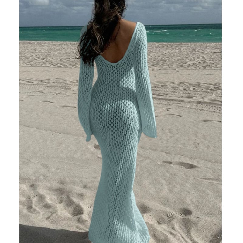 Hollowed-out Textured Dress