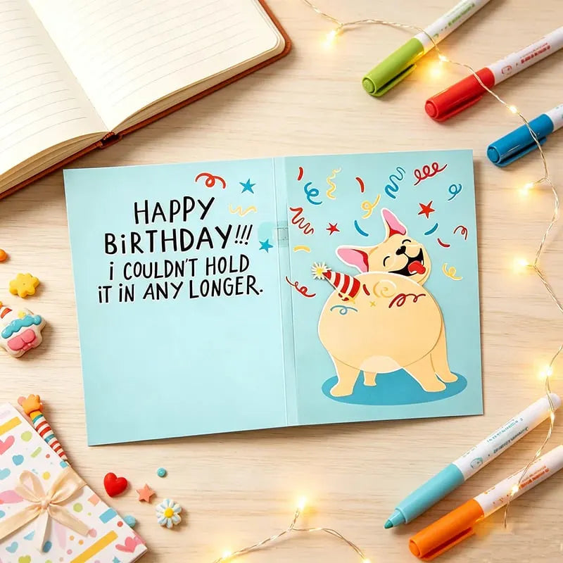 🎉 Farting Dog Birthday Card