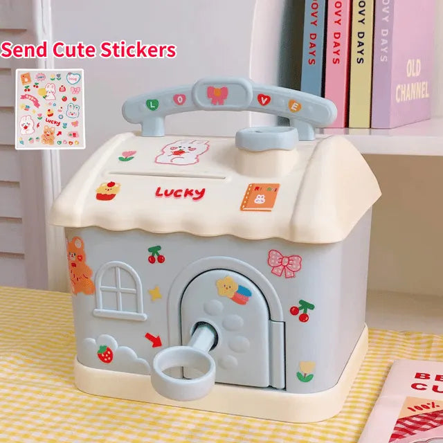 Kawaii Piggy Bank Anime Cartoon Cute Square Money Boxes Piggy Bank-buy 2 free shipping